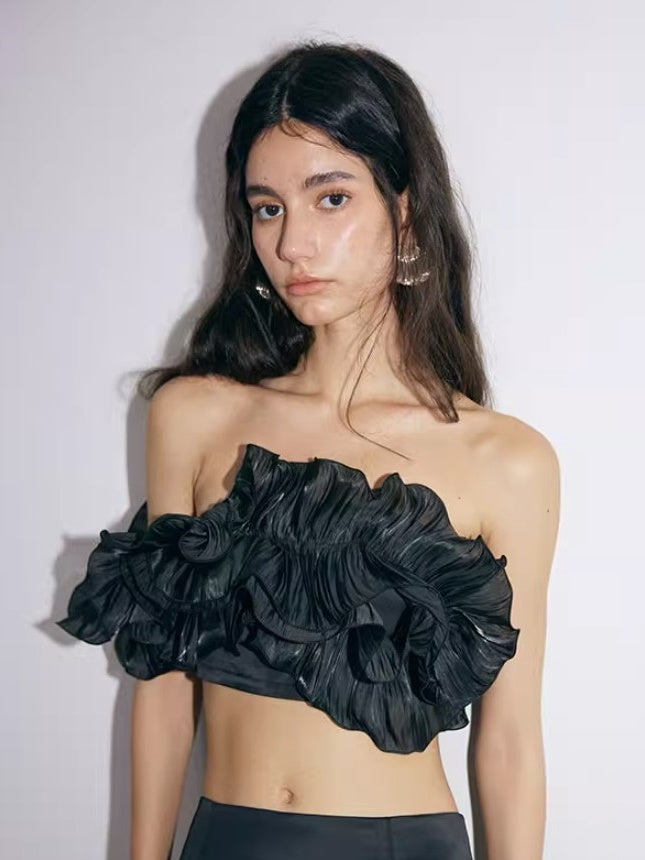 Irregular Ruched Tube Top