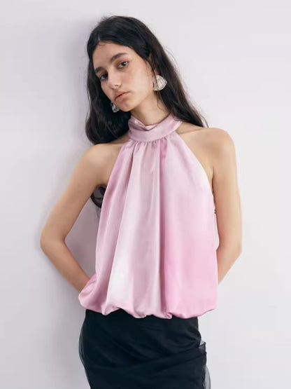 Ruched Neck Bud Top