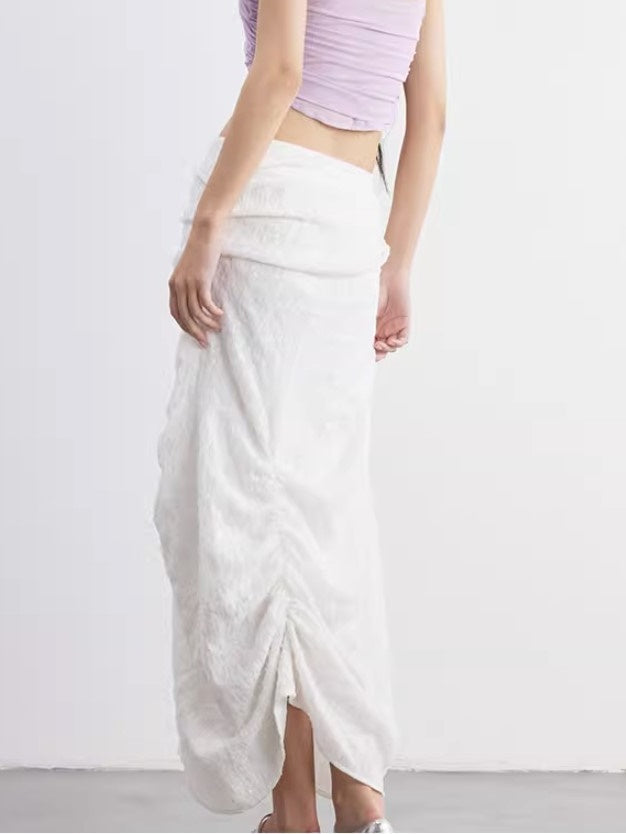 Embroidered Beaded Sequined Irregular Drape Skirt