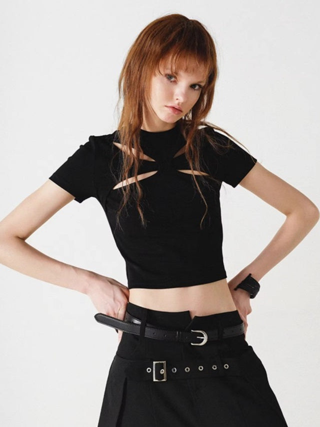 Hollow Slim Navel T-shirt