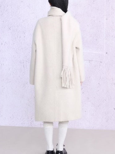 Double-sided Woolen Coat With Muffler