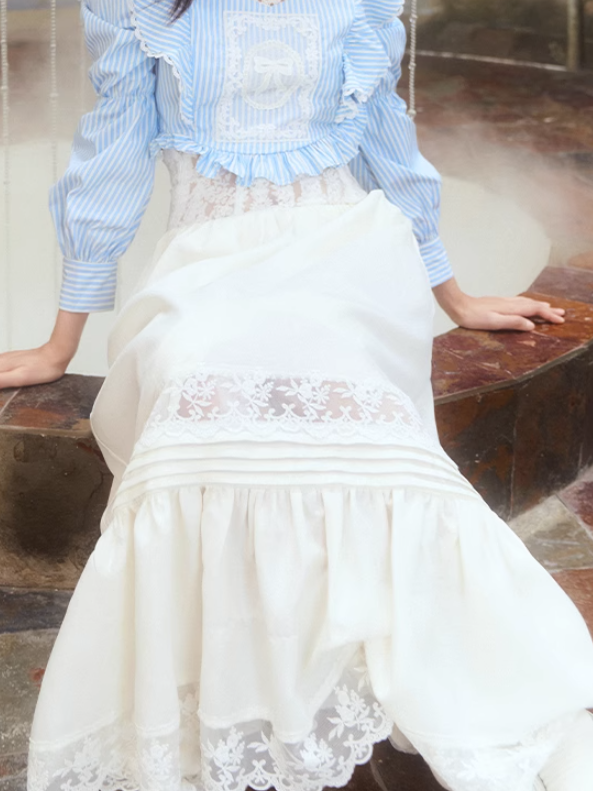 GANNI Cotton Poplin Maxi Flounce Skirt | Shopbop