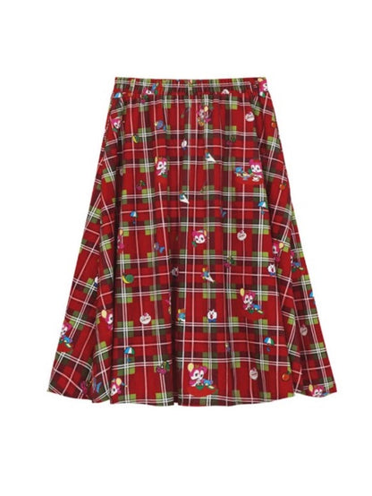 Plaid Pleated MIni Skirt &amp; Irregular Drape Skirt