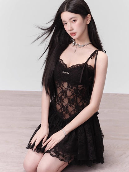 Lace Sweet and Spicy Little Black Dress