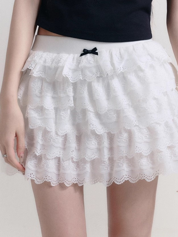 Multi-layered Lace Cake Skirt