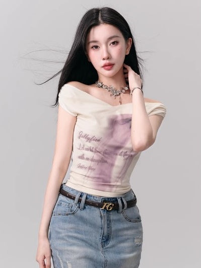 Cool Style Off-shoulder Slim Fit Cutsew