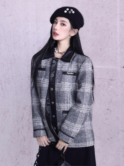 Elegancene Small Fragrance Plaid Jacket