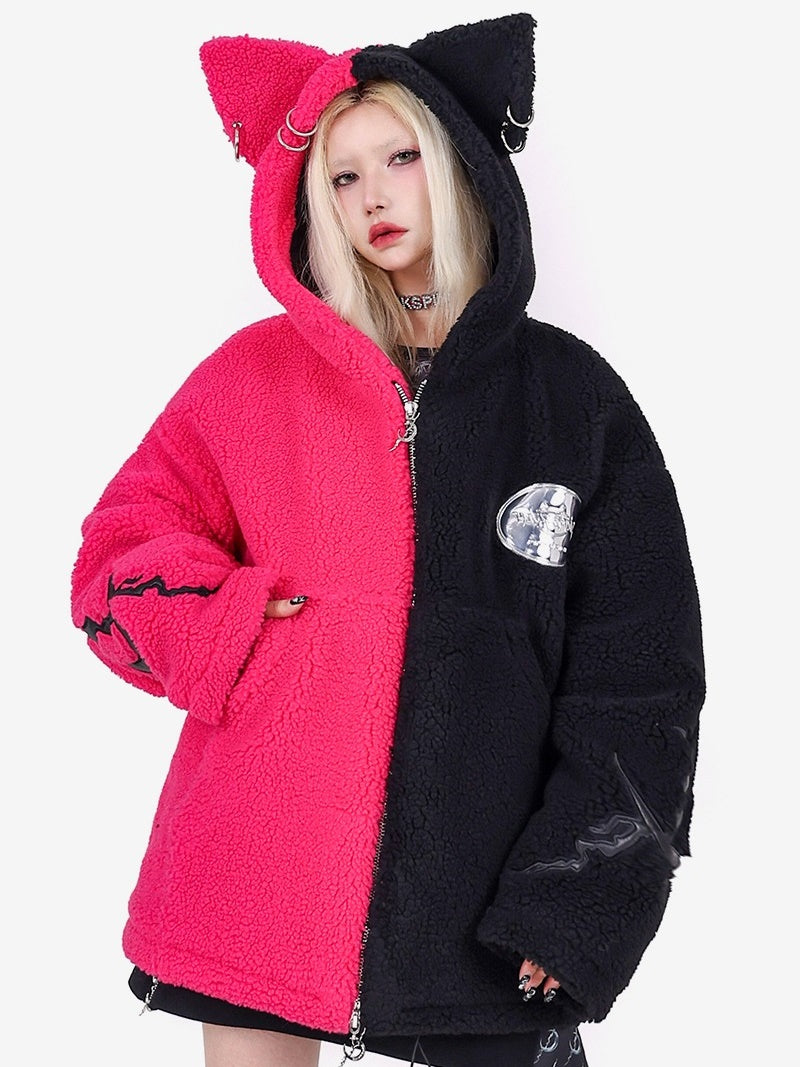 Cat Ear Hooded Bicolor BoA Jacket