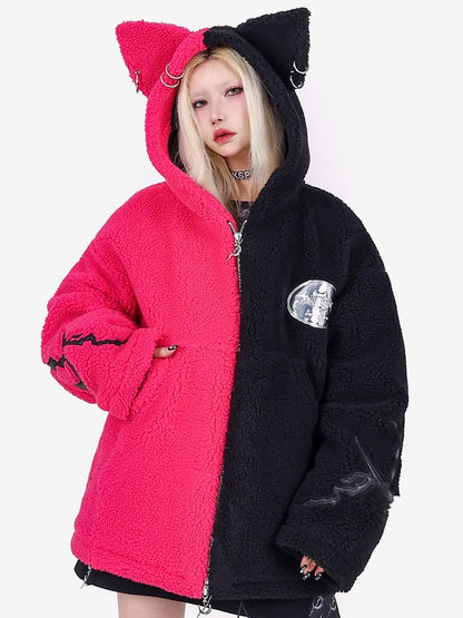 Cat Ear Hooded Bicolor BoA Jacket