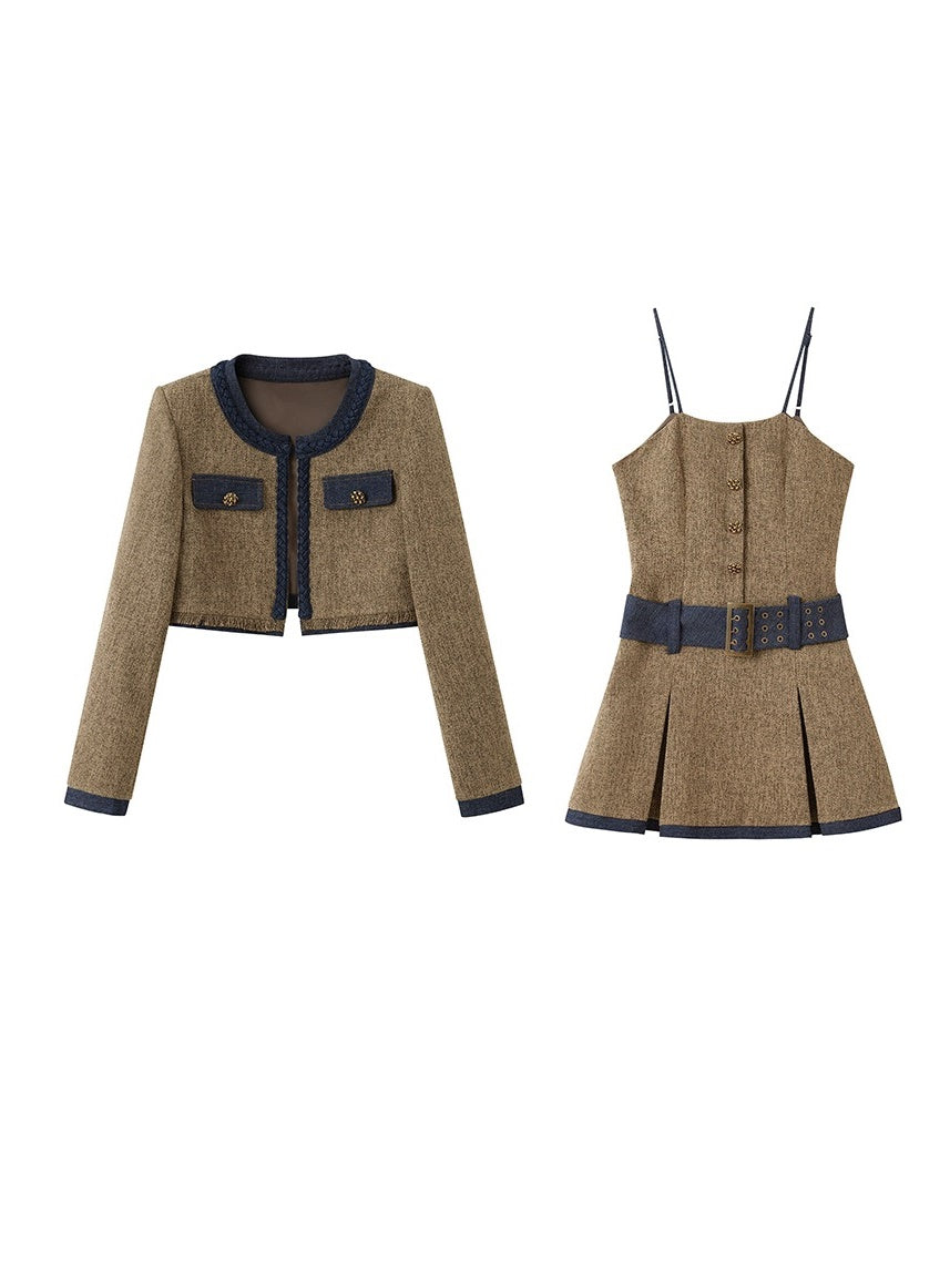 Chic Tweed Short Jacket &amp; Slip Rock