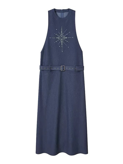 Four-pointed Star Ironed Modern Sleeveless One-piece