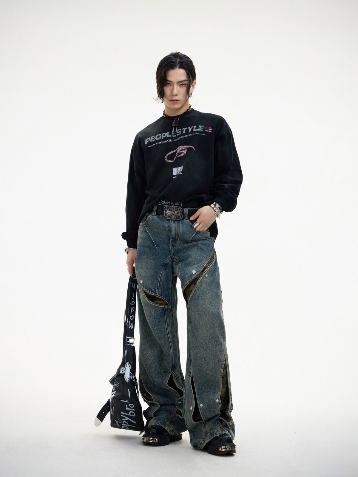 直売特注品 Personsoul Splicing Denim Jeans | wasser-bau.com