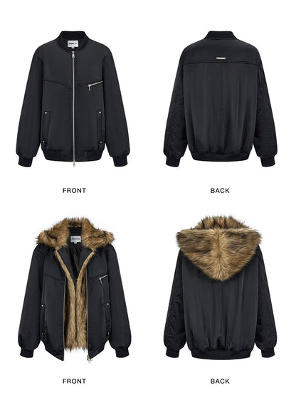 Work Casual Detachable Hooded Loose Jacket