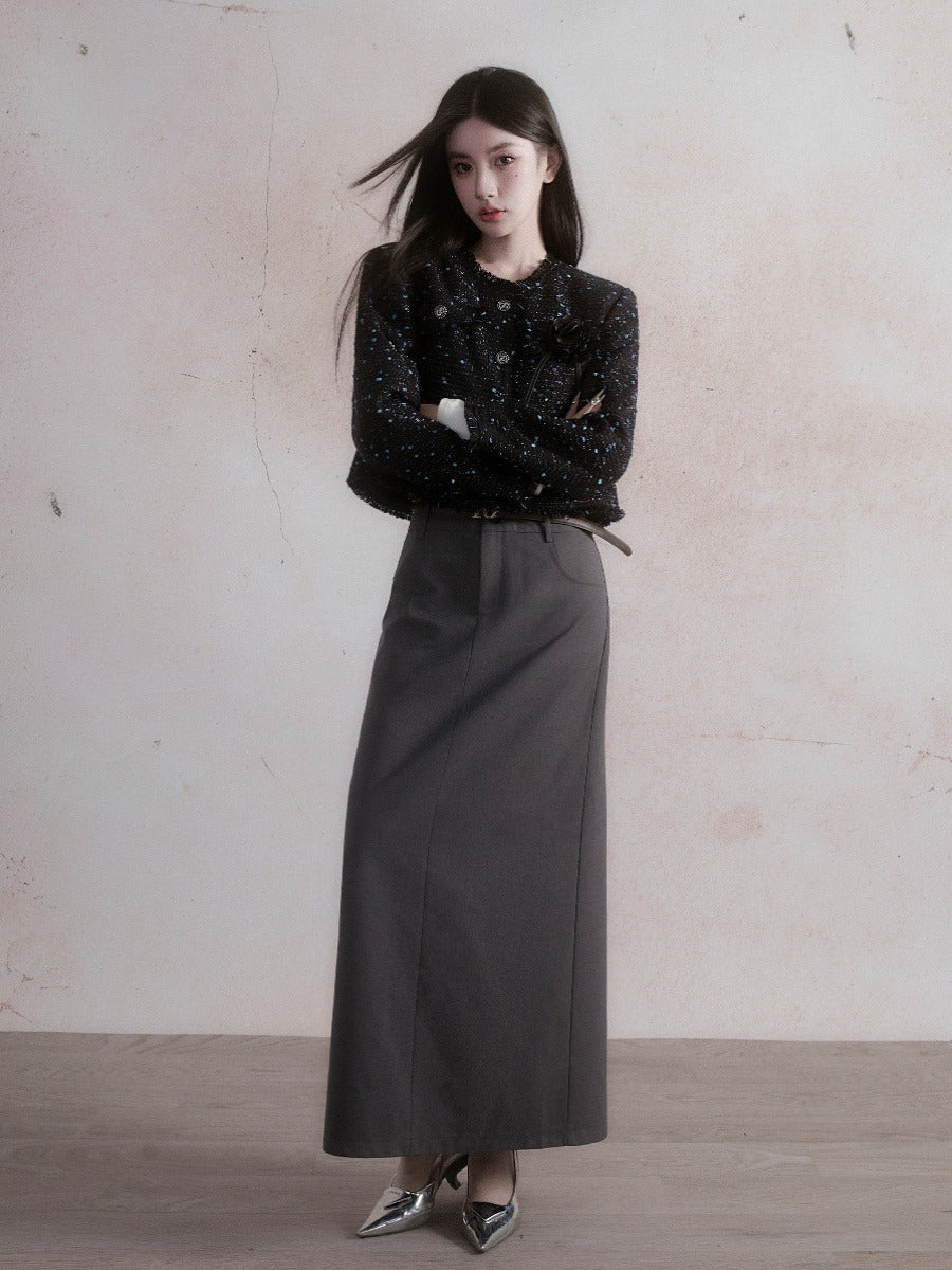 Starry Classic Tweed Jacket &amp; Pleat Skirt