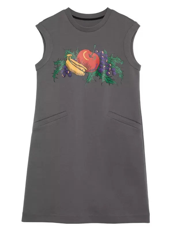 Vintage Fruit Combo Print Sleeveless Straight One-piece