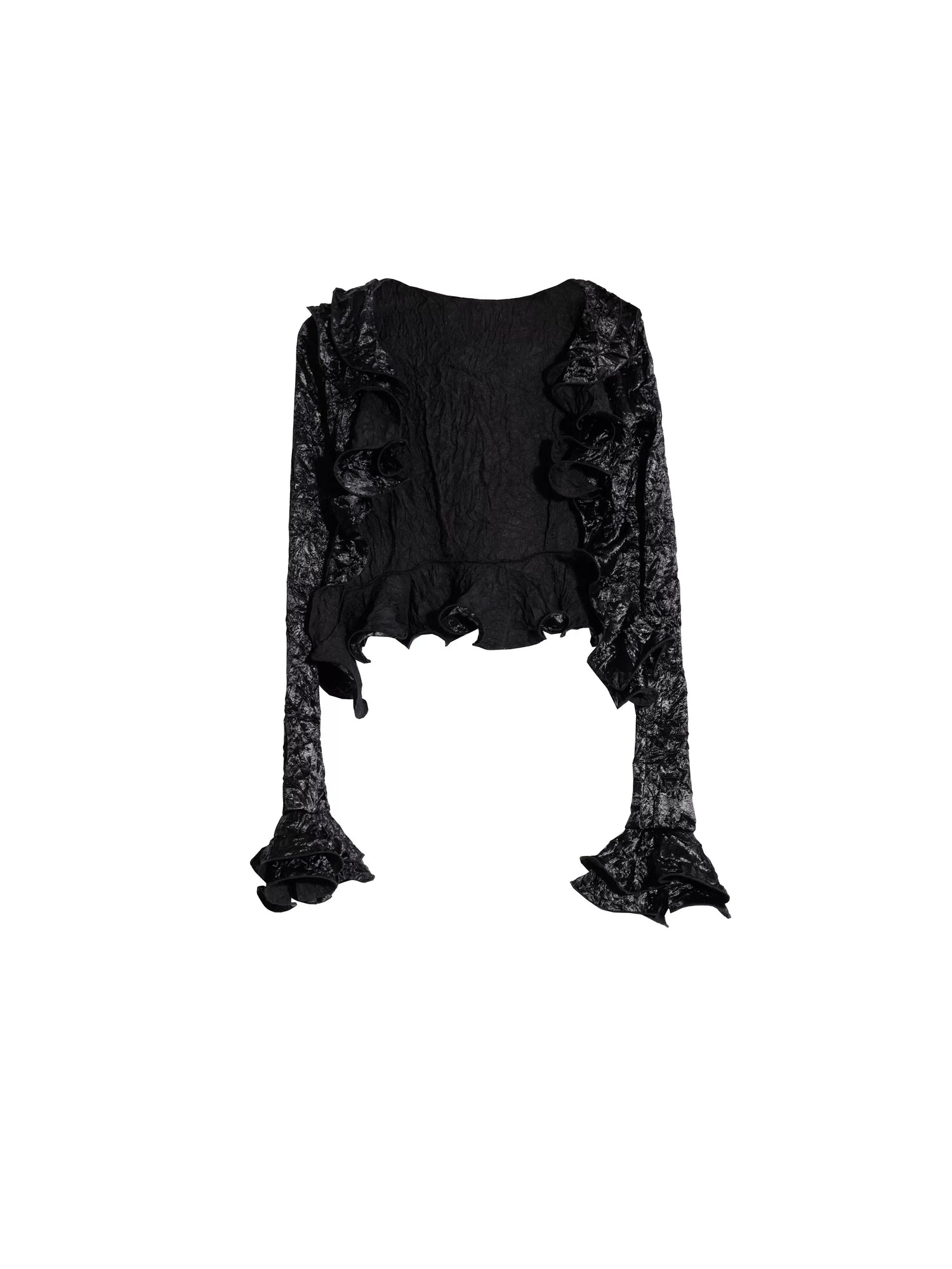 Three-dimensional Ruffled Pleated Texture Shirt