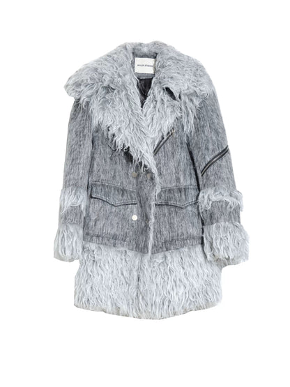 Imitation Fur Splicing Work Coat