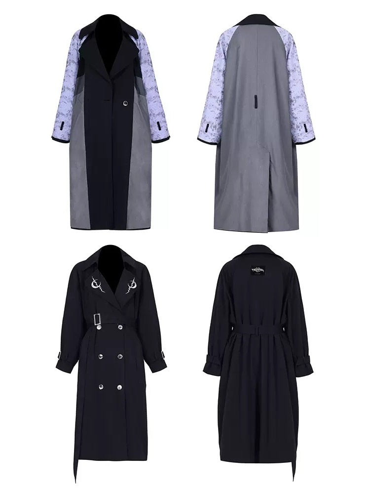 Reversible Splicing Loose Strap Coat