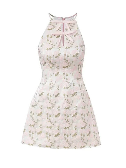 Rose Floral American Sleeve Ribbon One-piece