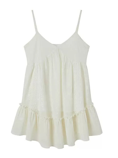 Ruffle Design Jacquard Camisole