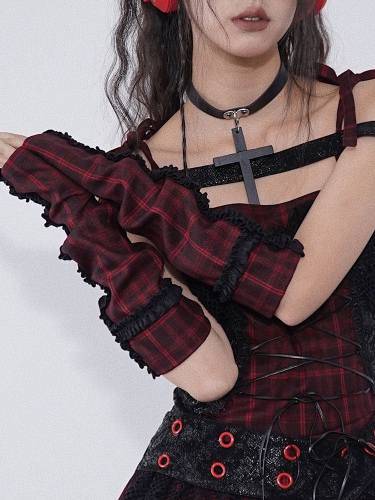 Plaid Rock Style Arm Cover