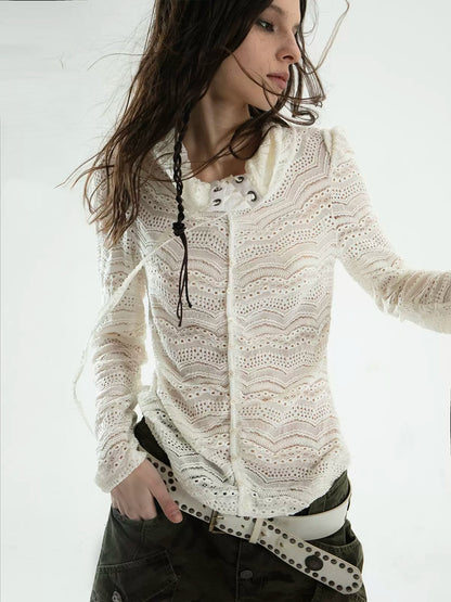 Jacquard Lace Hollow Shirt