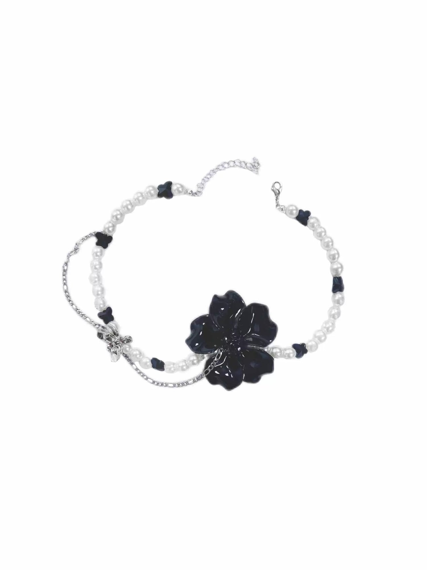 Black Rose Imitation Pearl Choker