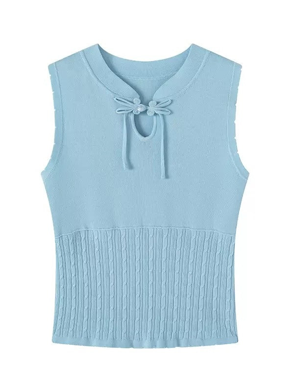 Chinese Button-down Knitted Vest