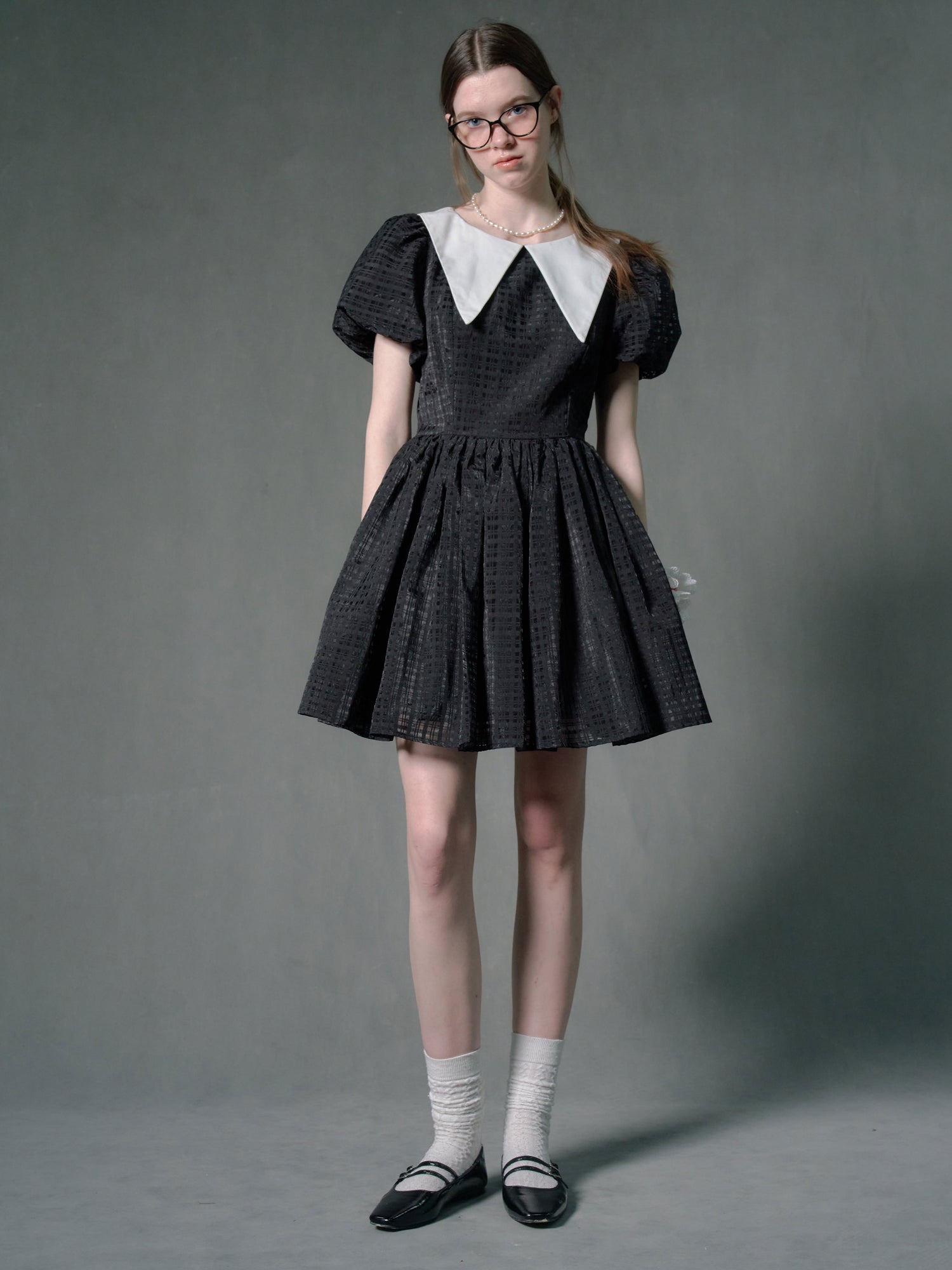 Puffärmel Big Collar Doll Kleid