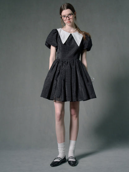 Puff Sleeve Big Collar Doll Dress