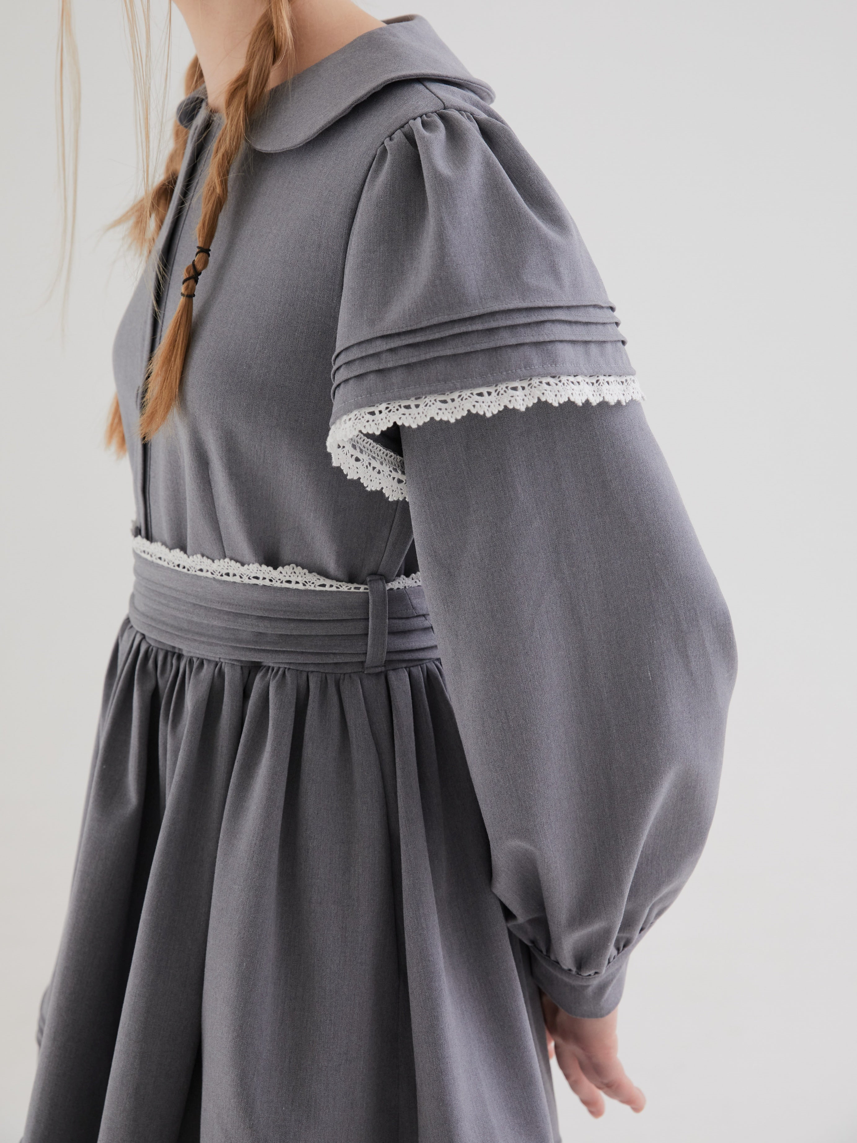 Doll Collar Layered Sleeve Dress