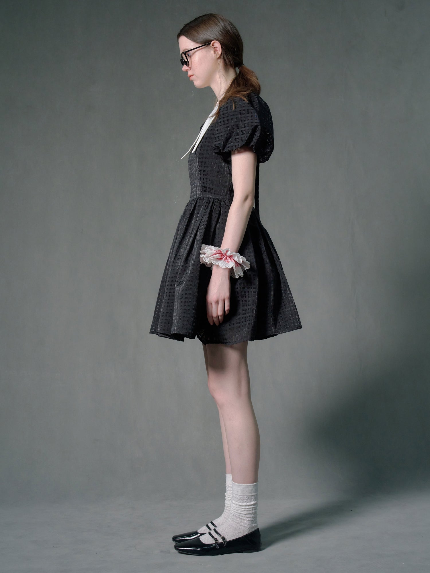 Puff Sleeve Big Collar Doll Dress