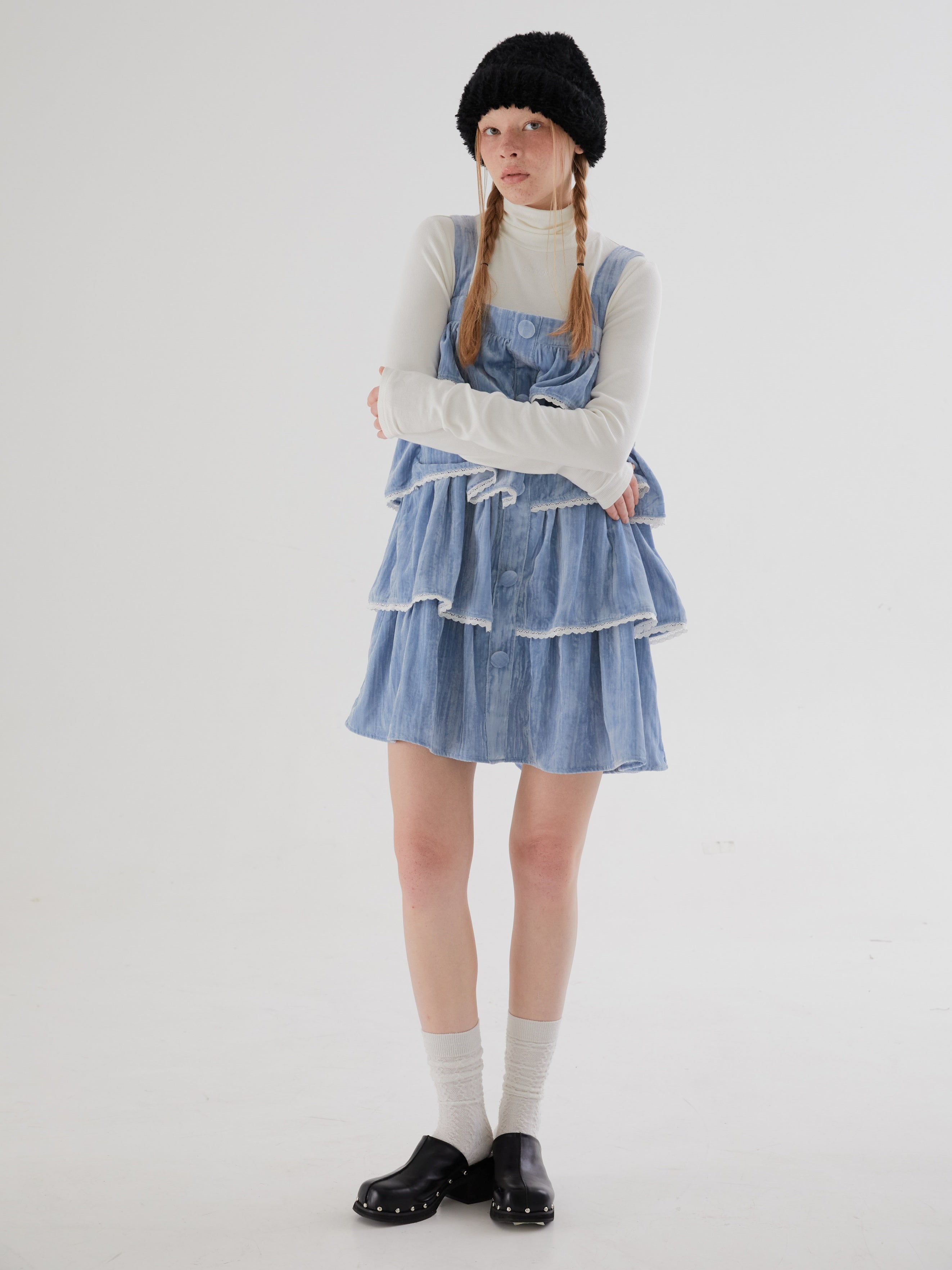 Velvet Cake Suspender Skirt