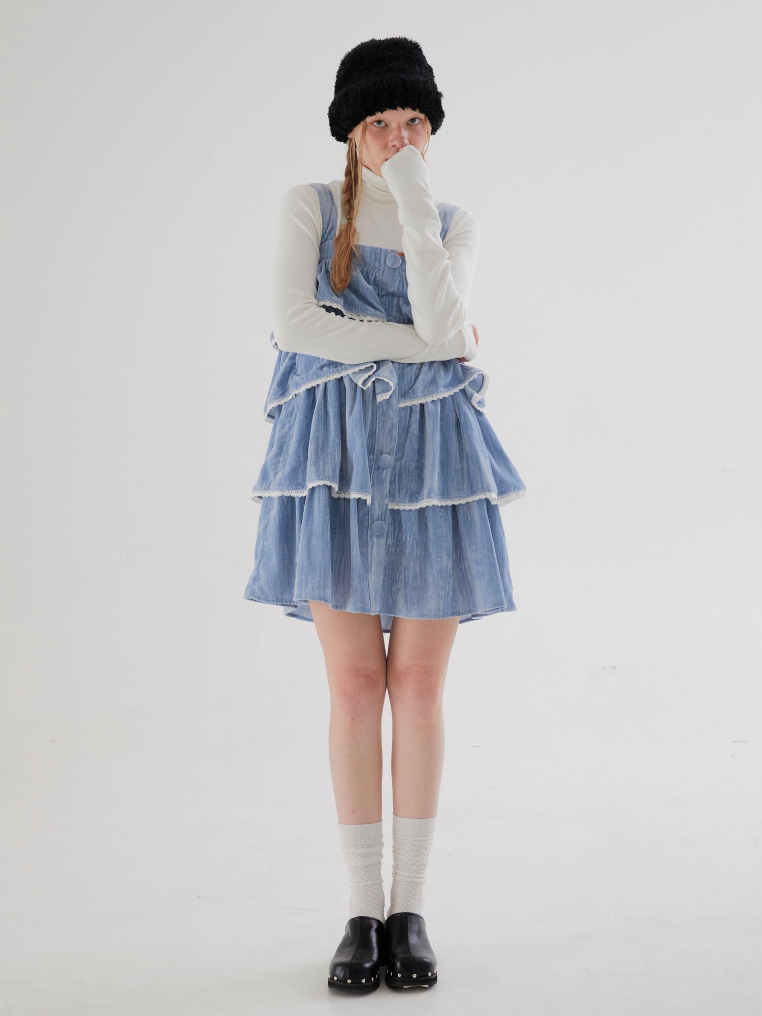 Velvet Cake Suspender Skirt