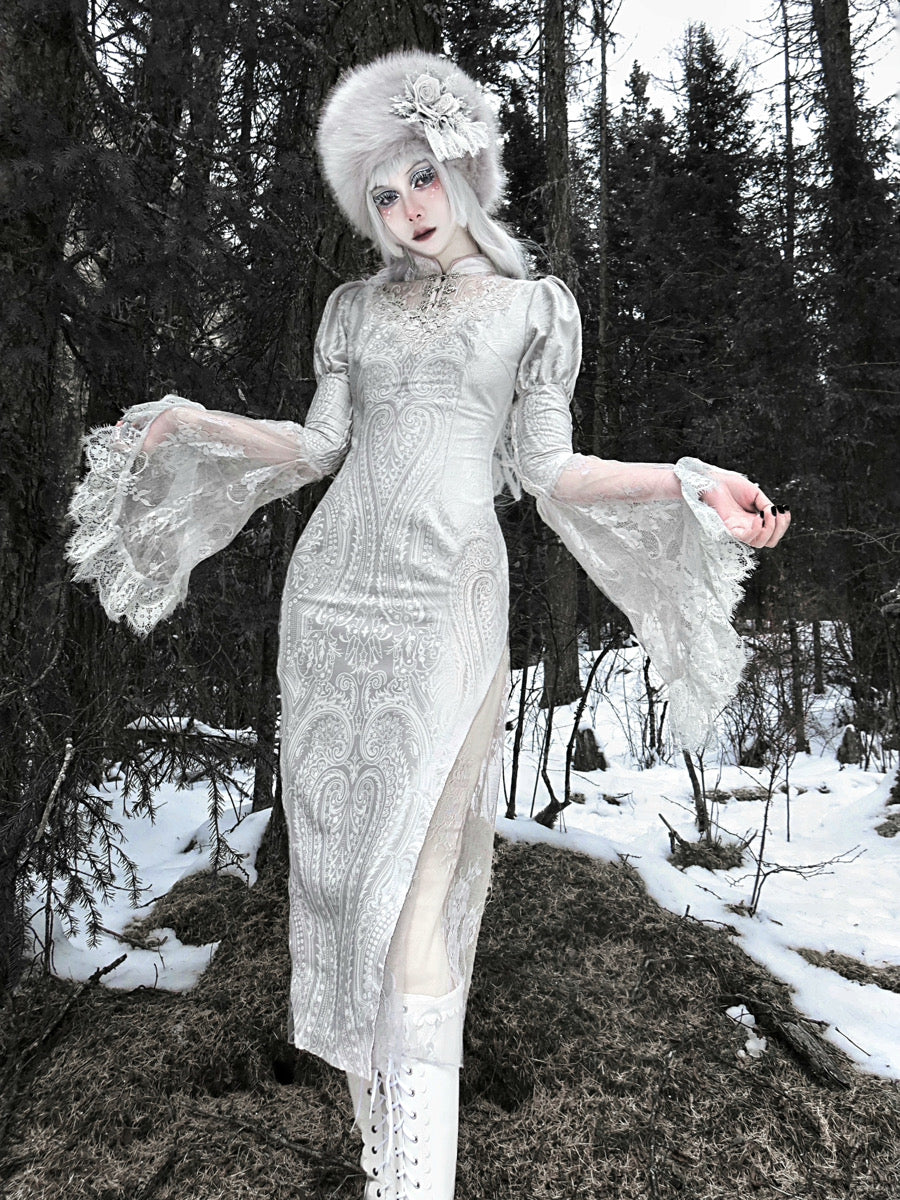 Gothic Mermaid Lace Velvet Cosplay ONE-PIECE Dress – ARCANA ARCHIVE