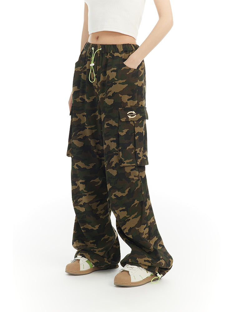 Camouflage pantalon de poche latérale décontractée décontractée