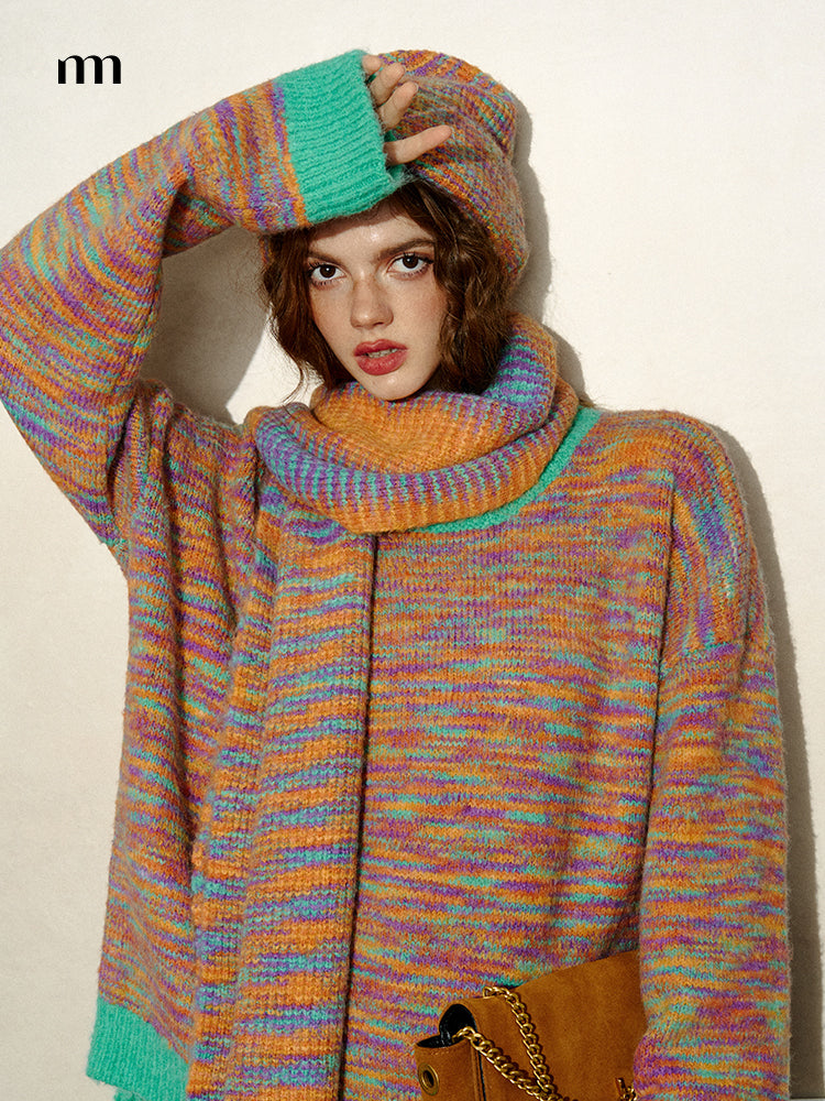 Colorful Casual Muffler＆Knit-hat