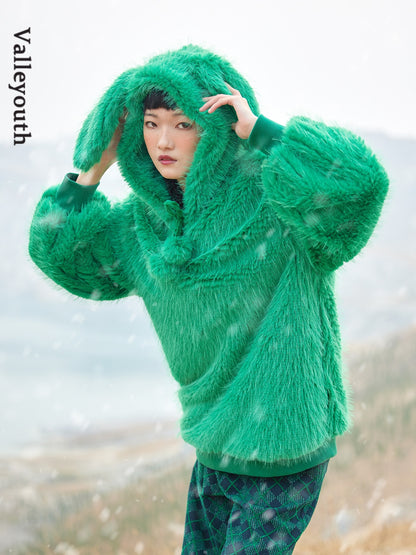 Hoodie Rabbit-ear Fur Pullover