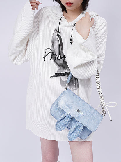 Rabbit-ear Square Flap Shoulder-Bag