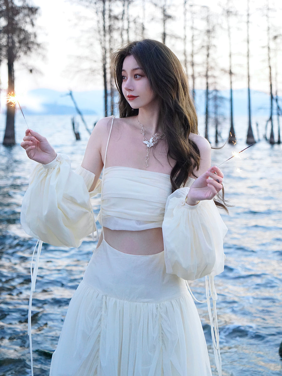 korean white dress TAVIMART Perfect for daily wear White Dress Korean Style |