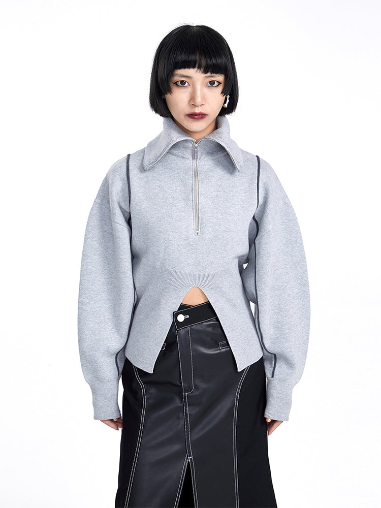 Slit Nichi Sailor-collar Pullover