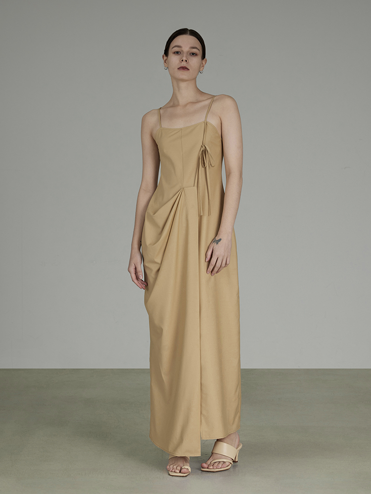 Natural Long Classy Chic Drape ONE-PIECE