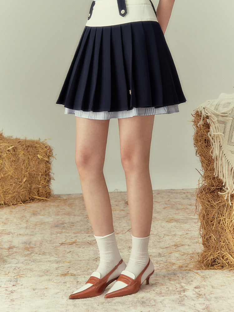 Unique Lrayere Pleats Short Skirt