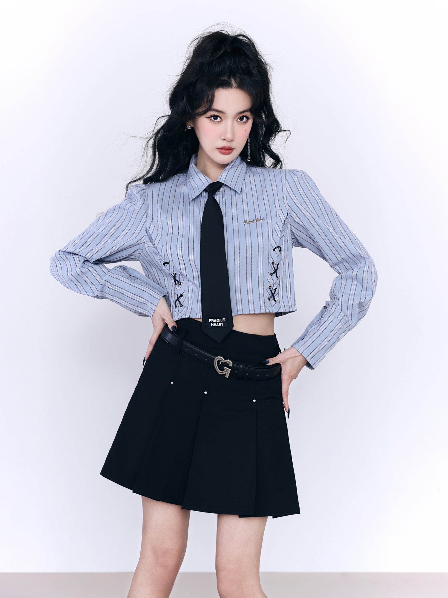 College Casual Short Shirt＆Skirt