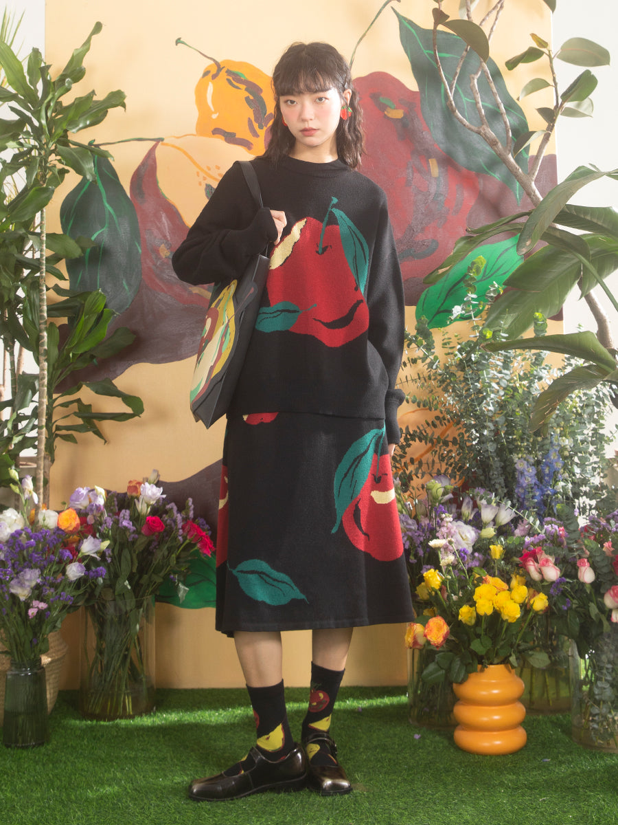 Apple Nichi Retro Knit Tops &amp; Skirt