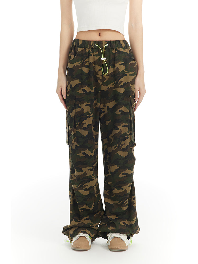 Camouflage Wild Straight Casual Loose Pants