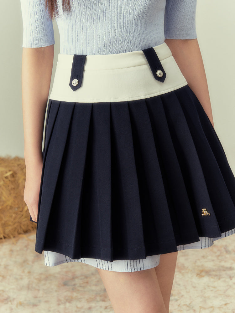 UNIQUE LRAYERE PLEATS SKIRT SKIRT