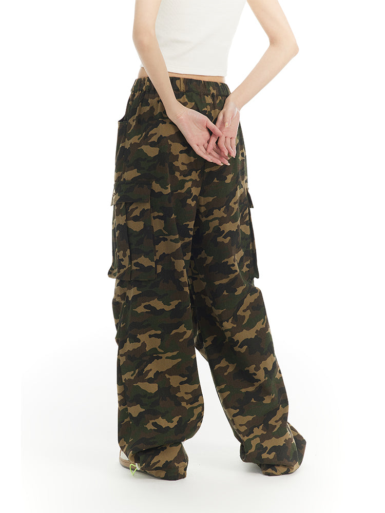 CAMOUFLAGE WILD STRAIGHT CASUAL LOOSE PANTS