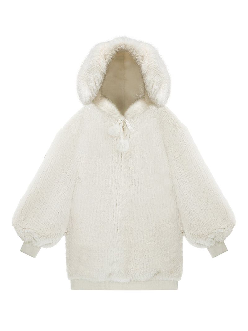 Hoodie Rabbit-ear Fur Pullover