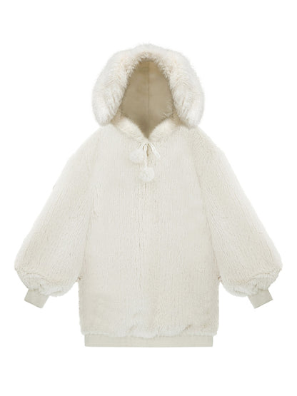 Hoodie Rabbit-ear Fur Pullover